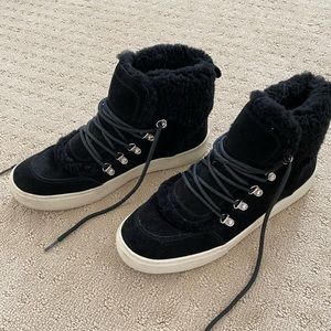 Black Marc Fisher Sana Shearling Boot - 9.5